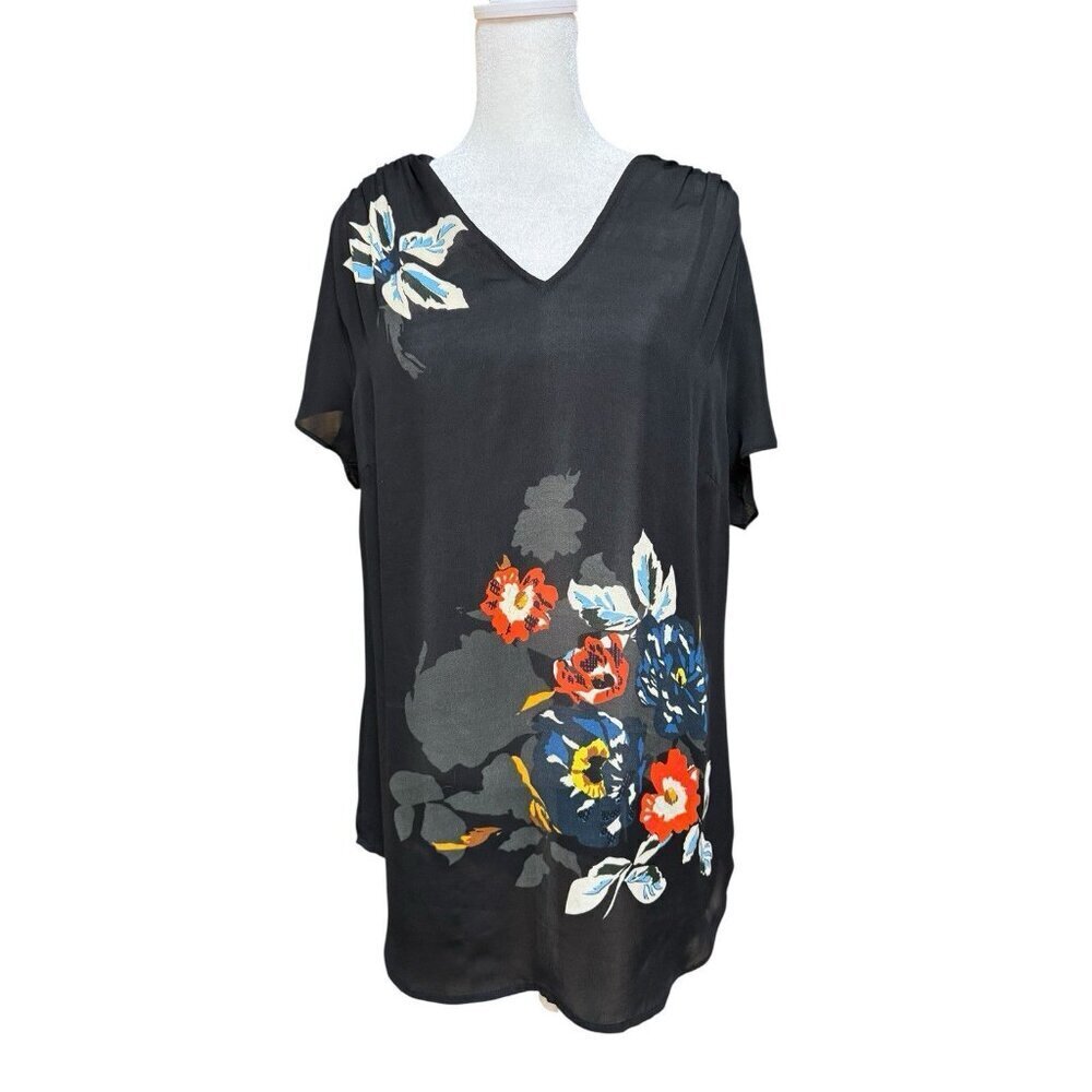 Cabi Black Blouse Medium Classic Career Office Lightweight Stretch Top